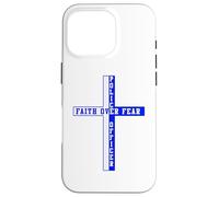 Soutient la Foi Bleue Face à la Peur, Patriote chrétien américain Coque pour iPhone 16 Pro