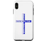 Soutient la Foi Bleue Face à la Peur, Patriote chrétien américain Coque pour iPhone XS Max
