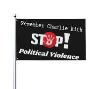 Souvenez-vous de Charlie Kirk, arrêtez la violence politique, drapeaux 3x5, décoration murale fantaisie pour chambre de fille 3x5 pieds