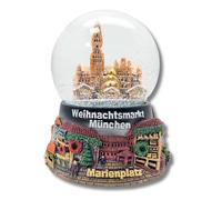 Souvenir - 30074 - Boule à neige - Marché de Noël - Munich - Bavière - Cadeau de voyage - Allemagne