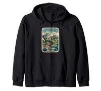 Souvenir animé Kanji du château de Gujo Hachiman, Ville, Pont fluvial Sweat à Capuche