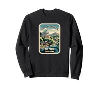Souvenir animé Kanji du château de Gujo Hachiman, Ville, Pont fluvial Sweatshirt