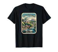 Souvenir animé Kanji du château de Gujo Hachiman, Ville, Pont fluvial T-Shirt