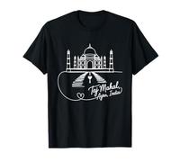 Souvenir artistique en forme de cœur emblématique du Taj Mahal, Agra, Inde T-Shirt