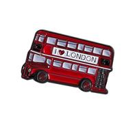 Souvenir britannique Épinglette Épinglette Rouge Double Couche Bus Broche Alliage Accessoires pour Vestes Sacs à Dos Bijou Fantaisie Émail à la Mode Épinglette Bus