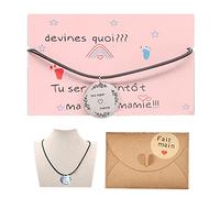 Souvenir Cadeau pour Future Mamie Annonce Grossesse,Bébé est en Route, Collier gravé avec ma Super Mamie pour Surprise Annonce Naissance Idée Cadeau Mamie,Baptême,Communion,Noël