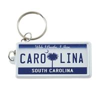 Souvenir Caroline du Sud Porte-clés rectangulaire ultra fin en aluminium 2,5 x 1,25 x 0,06 cm