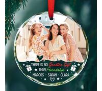 Souvenir d'amitié personnalisé, ajoutez une photo BFF ornement en cristal de verre, cadeaux d'ornements de Noël, il n'y a pas de meilleurs cadeaux que l'ornement d'amitié, noms personnalisés Best