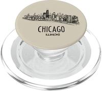 Souvenir d'architecture des bâtiments de Chicago et de l'Illinois PopSockets PopGrip pour MagSafe