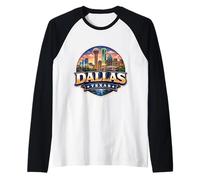 Souvenir de Dallas Texas City State Retro Vintage Souvenir Manche Raglan