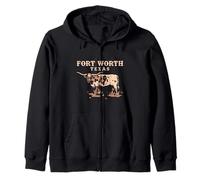 Souvenir de Fort Worth Texas Vintage Bull Graphic Sweat à Capuche