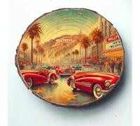 Souvenir de la Californie d'Hollywood - Plaque en bois sur le thème du divertissement, idéale pour les amateurs de cinéma et les rêveurs californiens