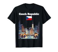 Souvenir de la République tchèque Amoureux du marché de Noël Drapeau tchèque T-Shirt