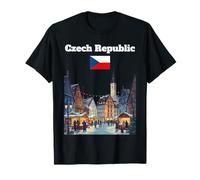 Souvenir de la République tchèque Amoureux du marché de Noël Drapeau tchèque T-Shirt