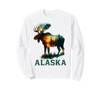 Souvenir de l'élan de l'Alaska avec lac et Montagne pour Homme et Femme Sweatshirt