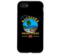Souvenir de l'océan Indien des Maldives Palmier Plage Drapeau île Coque pour iPhone SE (2020) / 7/8