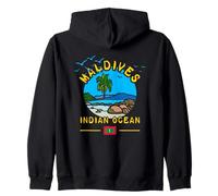 Souvenir de l'océan Indien des Maldives Palmier Plage Drapeau île Sweat à Capuche