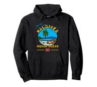 Souvenir de l'océan Indien des Maldives Palmier Plage Drapeau île Sweat à Capuche