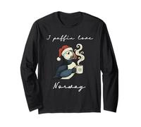 Souvenir de Noël Amusant avec Inscription « I Puffin Love Norway » Manche Longue
