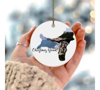 Souvenir de Noël Lsland - Bâtiments européens - Paysage urbain coloré - Décoration de sapin de Noël moderne - Œuvre d'art - Paysage urbain - Cadeau de collection pour les vacances - Décorations de