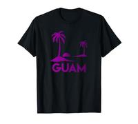 Souvenir de Palmier Chamorro Tropical au Coucher du Soleil sur l'île de Guam T-Shirt