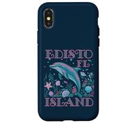 SOUVENIR DE PLAGE COLORÉ POUR LES AMOUREUX DES DAUPHINS DE L'ÎLE D'EDISTO EN FLORIDE Coque pour iPhone X/XS