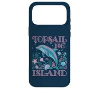 Souvenir DE Plage COLORÉ pour Les Amoureux des Dauphins DE Topsail Island NC Coque pour iPhone 17 Pro Max