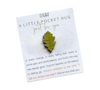 Souvenir de poche en bois avec feuilles d'automne - Souvenir de relation longue distance pour famille, couple, , amoureux, a, Refer to description, Unisexe