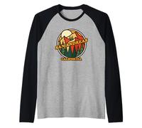 Souvenir de randonnée en montagne vintage à San Andreas, en Californie Manche Raglan