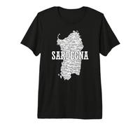 Souvenir de Sardaigne avec Carte et Villes sardes T-Shirt Haut de Gamme