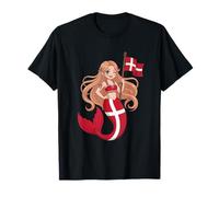 Souvenir de sirène danoise Viking Princesse - Joli Drapeau du Danemark T-Shirt
