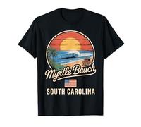 Souvenir de Surf Vintage au Coucher du Soleil de Myrtle Beach en Caroline du Sud T-Shirt