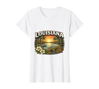 Souvenir de Vacances en Louisiane Badge Visiteur d'État T-Shirt Graphique avec Valeur