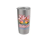Souvenir de Versailles/Inscription « Life Is Better In Versailles! » Gobelet isotherme en acier inoxydable double paroi