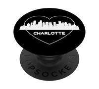 Souvenir de Ville de Reine d'art Silhouette Silhouette de Charlotte PopSockets PopGrip Adhésif