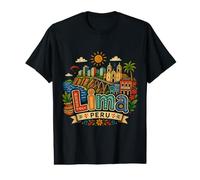 Souvenir de Voyage à Lima Pérou dessiné à la Main T-Shirt Graphique avec Valeur
