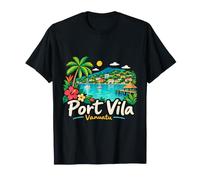 Souvenir de Voyage à Port Vila Vanuatu dessiné à la Main T-Shirt