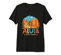 Souvenir de Voyage Alula Arabie Saoudite dessiné à la Main T-Shirt Haut de Gamme