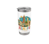 Souvenir de voyage Asmara en Érythrée dessiné à la main Gobelet isotherme en acier inoxydable double paroi