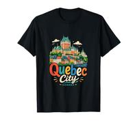 Souvenir de Voyage au Canada dessiné à la Main Québec T-Shirt