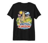 Souvenir de Voyage avec Drapeau du Royaume-Uni T-Shirt Haut de Gamme