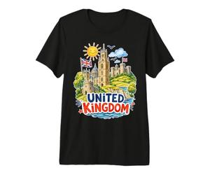 Souvenir de Voyage avec Drapeau du Royaume-Uni T-Shirt Haut de Gamme
