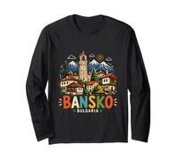 Souvenir de Voyage Bansko Bulgarie dessiné à la Main Manche Longue