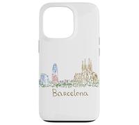 Souvenir de Voyage Barcelone Espagne Panorama City Landmark Cadeau Coque pour iPhone 13 Pro