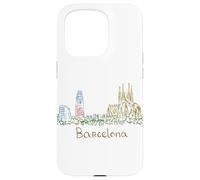 Souvenir de Voyage Barcelone Espagne Panorama City Landmark Cadeau Coque pour iPhone 15 Pro