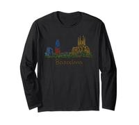Souvenir de Voyage Barcelone Espagne Panorama City Landmark Cadeau Manche Longue