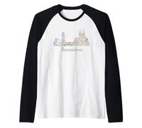 Souvenir de Voyage Barcelone Espagne Panorama City Landmark Cadeau Manche Raglan
