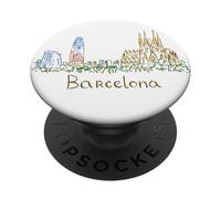 Souvenir de Voyage Barcelone Espagne Panorama City Landmark Cadeau PopSockets PopGrip Adhésif