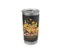 Souvenir de voyage Bethléem Palestine dessiné à la main Gobelet isotherme en acier inoxydable double paroi