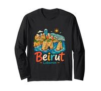 Souvenir de Voyage Beyrouth Liban dessiné à la Main Manche Longue